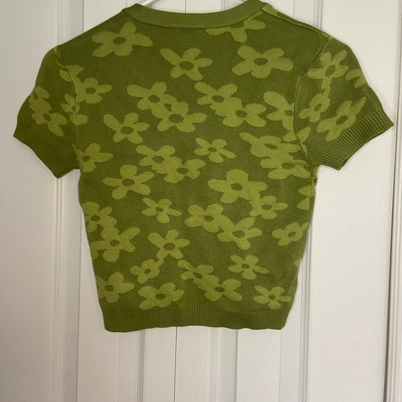 Green flora cropped cardigan - Picture 2 of 3